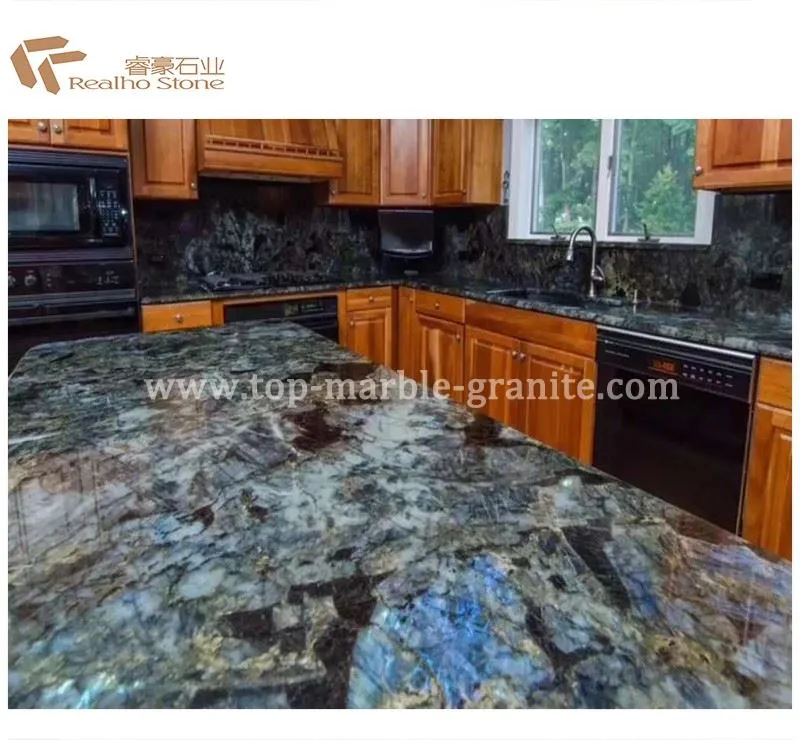 Lemurian blue granite kitchen top