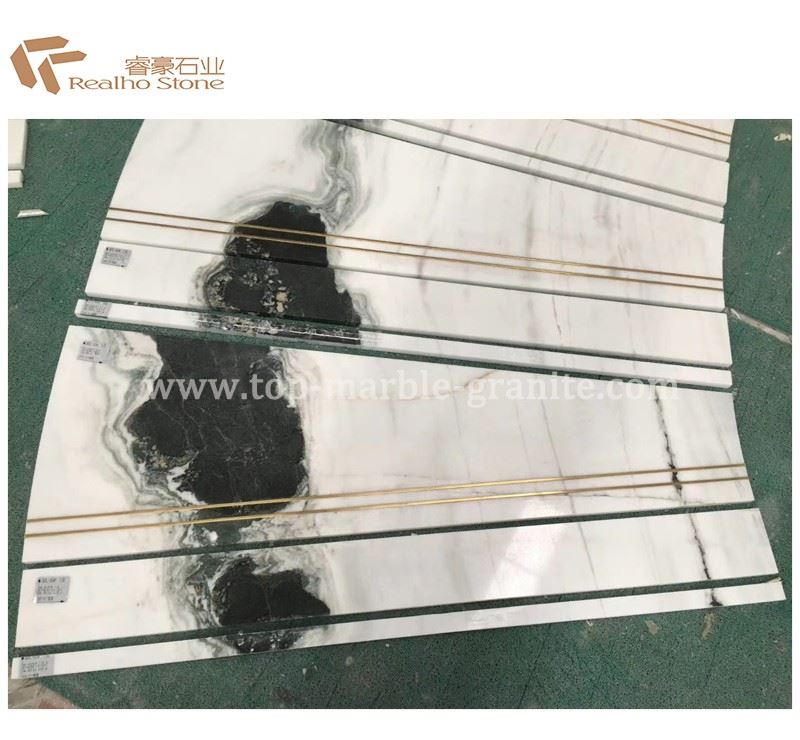 panda white marble step