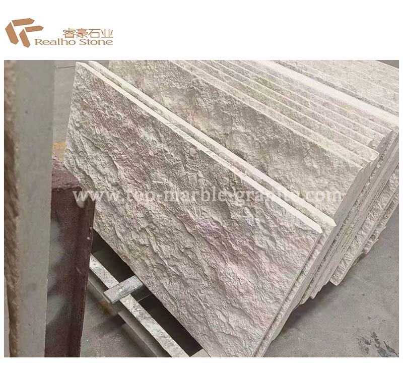 Limestone tile with split finish