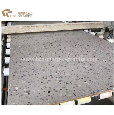 Polished Light Grey Terrazzo Slabs Polished Light Grey Terrazzo Slabs