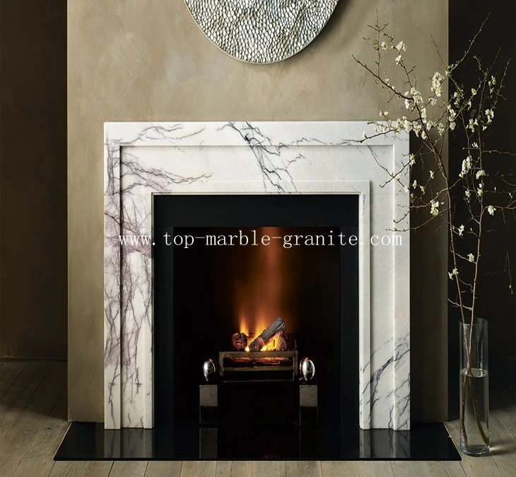 white marble fireplace