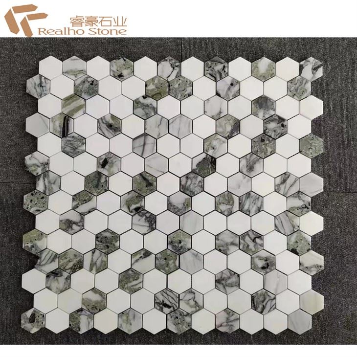 Jade Green Marble Mosaic Wall Cladding Tile