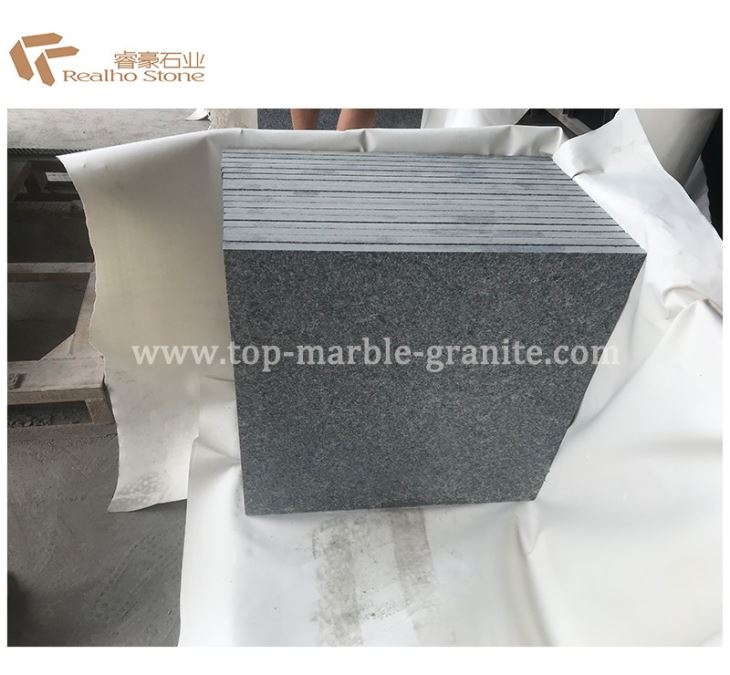 Abosulte Black Granite Tiles With Leathered Surface