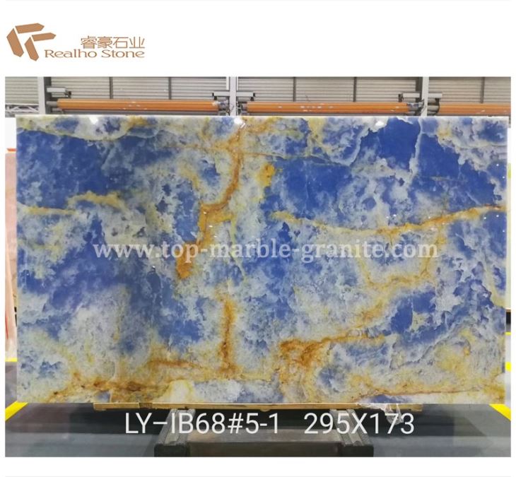 Luxury Stone Blue Aurora Marble Stairs Tile