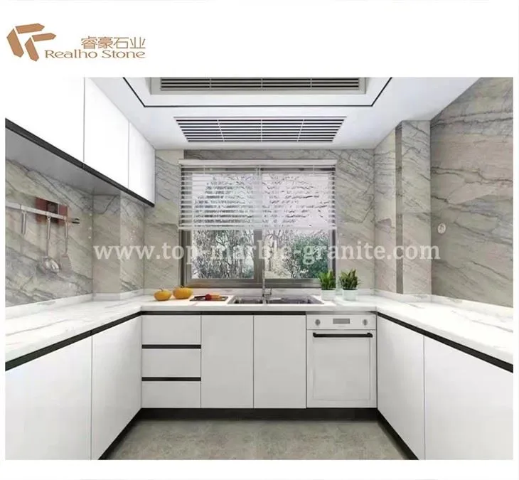 marble wall art blue