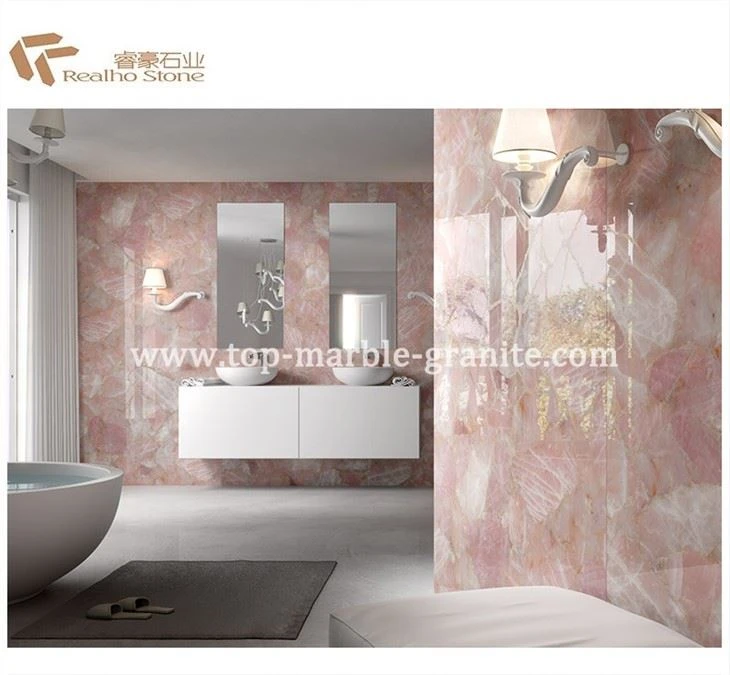Cristallo Pink Quartz Walls