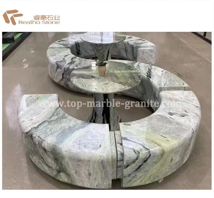 green marble bench