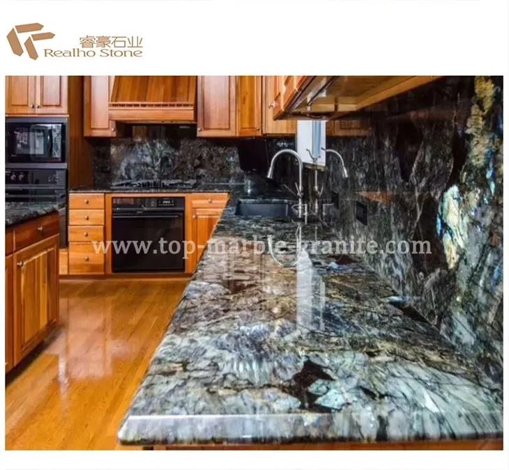 Lemurian blue granite countertop -