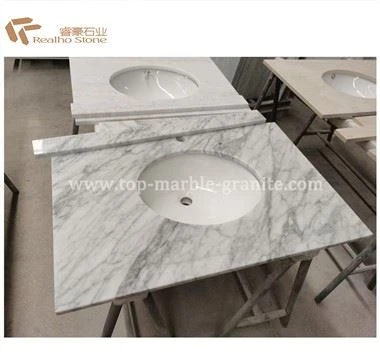 Włoski Bianco Carrara Marmur próżność Topy