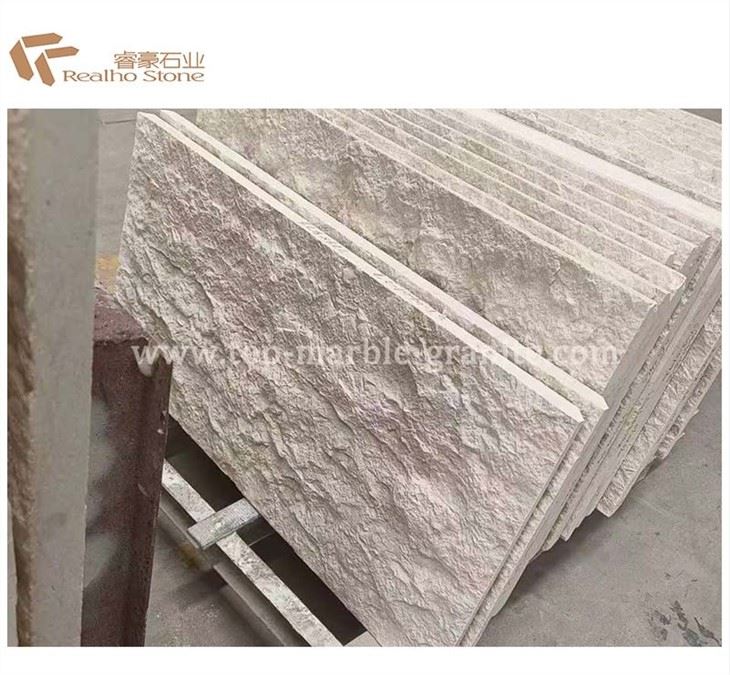 Limestone tile with split finish