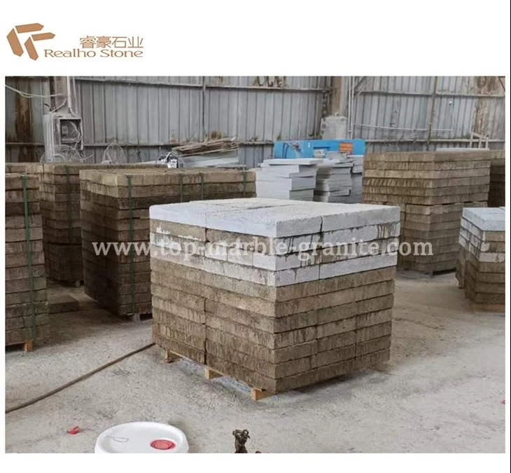Granite paving tile with rough